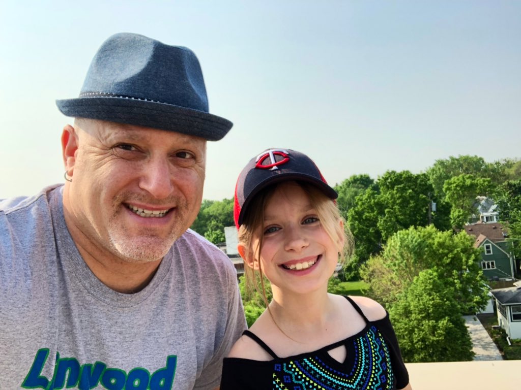 GlobalArtsPlus's tweet photo. Principal Floyd does her morning rounds, greets the cafeteria staff on this Hat Day and gets a roof-top view of the city with her assistant principal! @BryanEBass @SPPS_News https://t.co/tAaKYr88HM