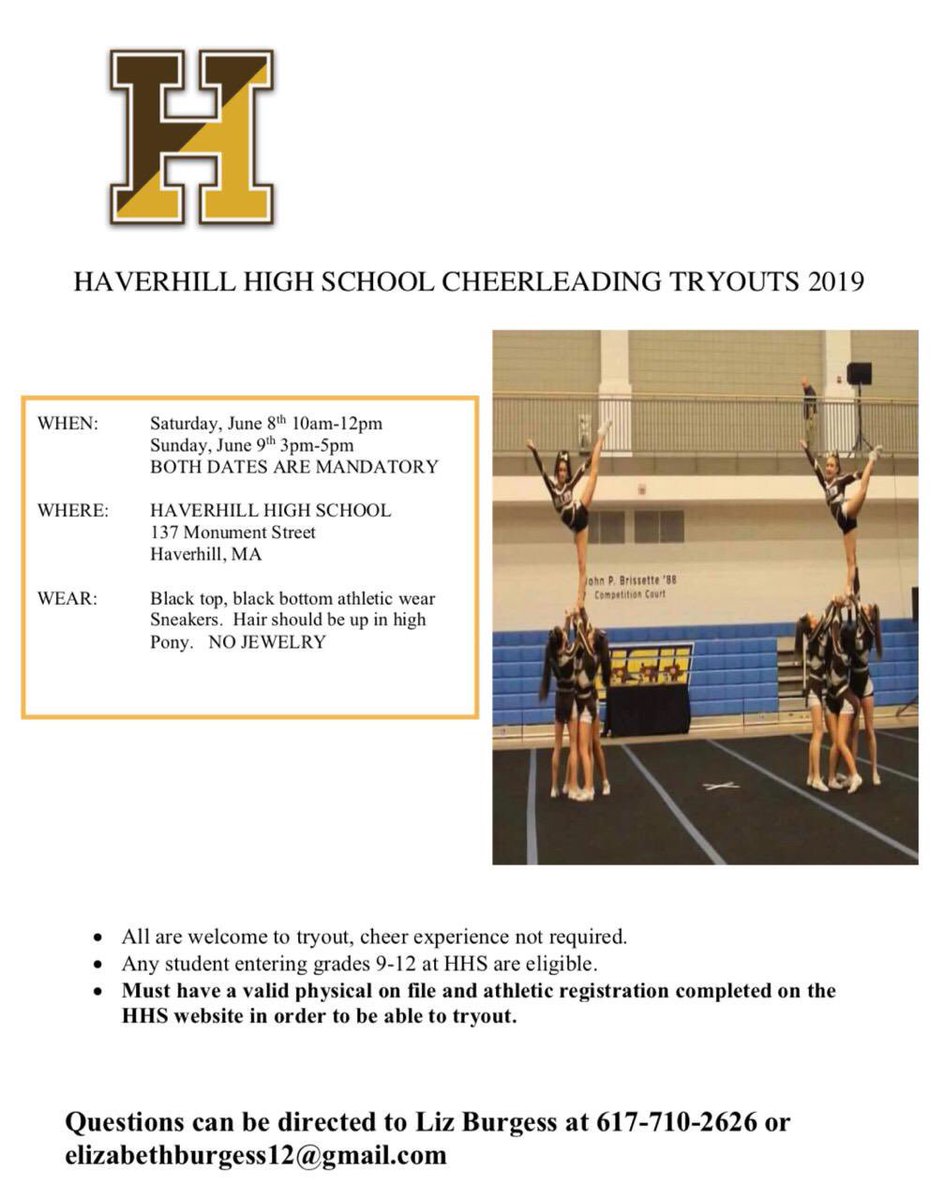 Haverhillcheer's tweet photo. Tryout information is here! https://t.co/gGaBIdfowi