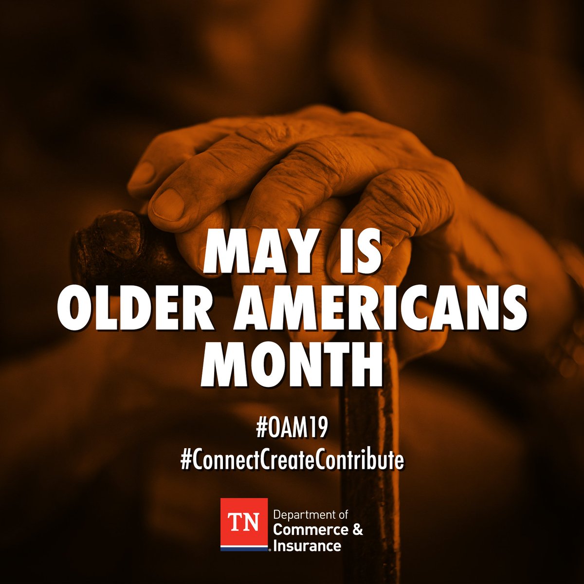 TNCommerceInsur's tweet photo. We're proud to promote May as Older Americans Month. The theme of this year’s campaign is “Connect, Create, Contribute.” To help Tennesseans, we're sharing scam-fighting tips every day in the month of May! #OAM19 #ConnectCreateContribute https://t.co/zC2iX9P0ld https://t.co/DXSkSllH6E