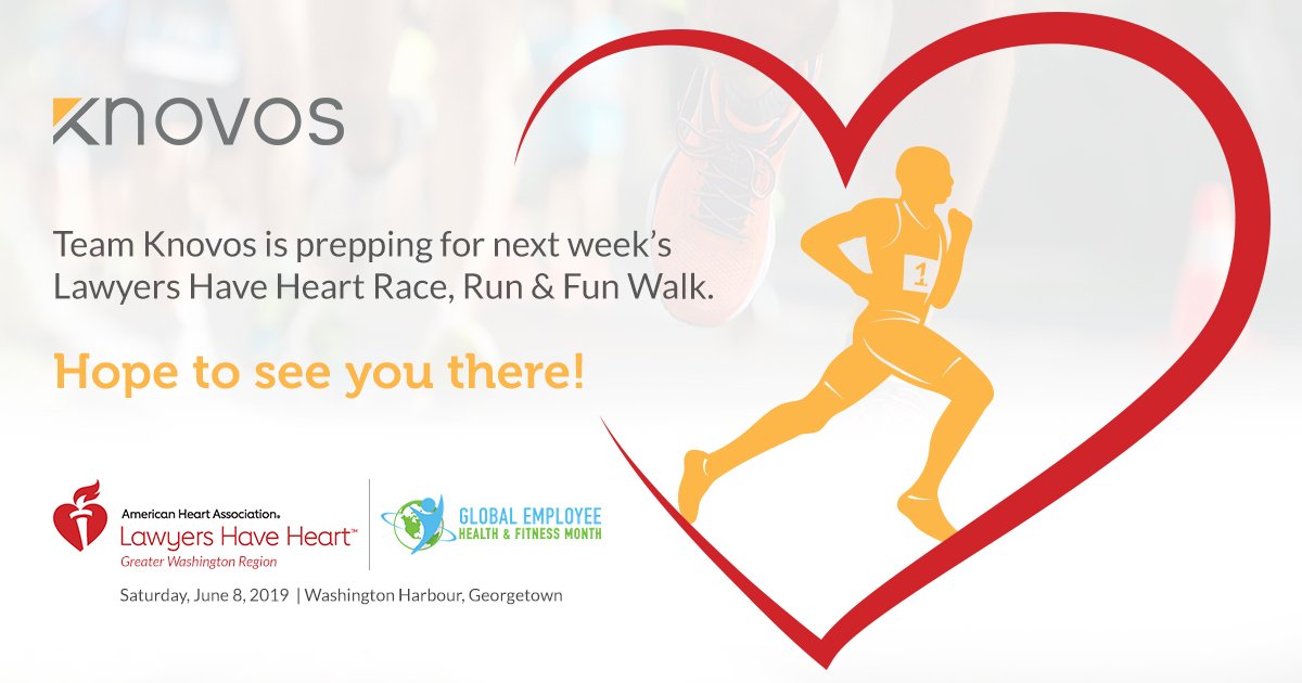 RT <a href="/KnovosOfficial/">KNOVOS</a>: Get ready, get set, get fit. May is Global Employee Health &amp; Fitness Month.
#lawyers #legalindustry #attorneys #Knovoscares #RUNLHH #DCRunning #HeartHealth
<a href="/LHH10K/">Lawyers Have Heart</a> <a href="/GEHFM/">Global Employee Health and Fitness Month</a>