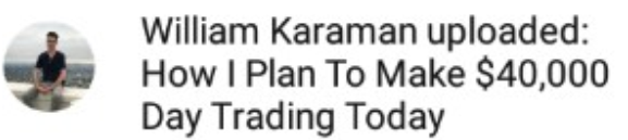 Guruleaks1's tweet photo. 2 days after confidently claiming he would profit $40,000 by shorting 50k shares of $SOLY at 11, 20-something huckster @WilliamKaraman takes the biggest loss of his life and blames it on others shooting against him, after watching his (now deleted) youtube video https://t.co/tuYWlbJWdq