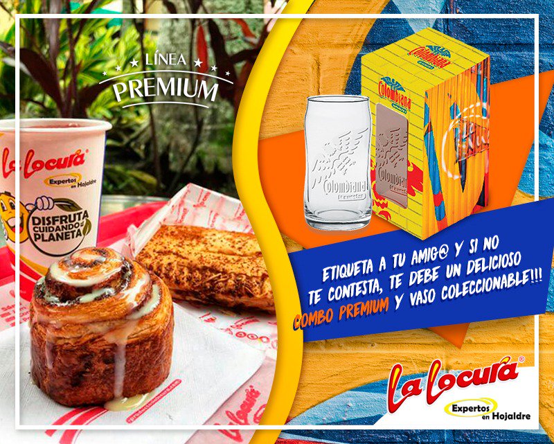 lalocurapall's tweet photo. Disfruta el fin de semana🥳 con tus amig@s e invítalos a un delicioso😋 Combo Premium Americano🇺🇸 o Italiano🇮🇹, y lleva un espectacular Vaso Coleccionable por sólo $10.000. (Disponible en todos nuestros Puntos de Venta).
#YoamoLaLocura #BuenViernes #LaLocuraPall #ComboPremium https://t.co/7M7FQxRTOC