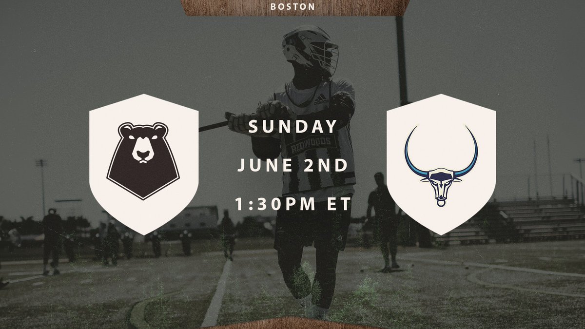 🥍  <a href="/PLLAtlas/">New York Atlas</a> vs. Redwoods
📍<a href="/GilletteStadium/">Gillette Stadium</a> 
🕐1:30 p.m.
📅Sunday, June 2
📺NBC Sports Network
📱<a href="/NBCSportsGold/">NBC Sports Gold</a> 
bit.ly/2JPbwhe