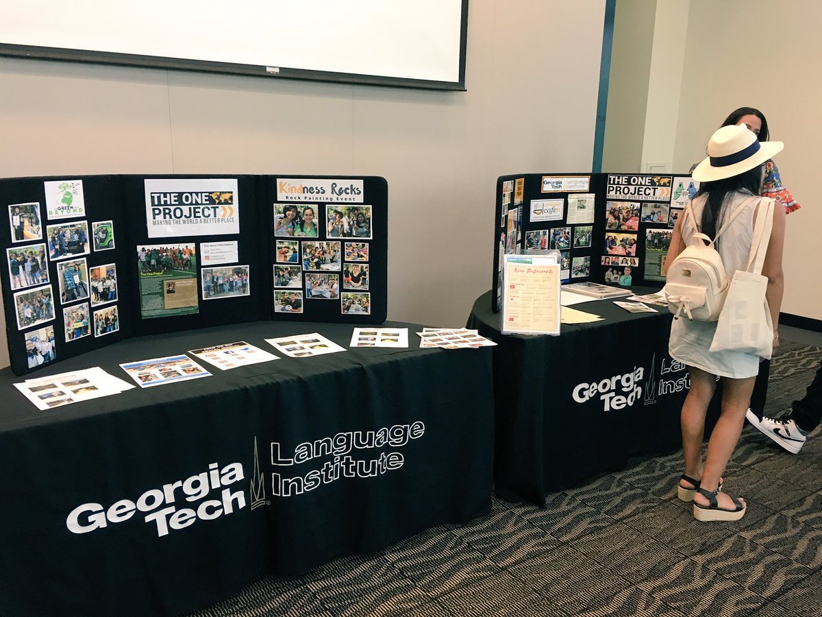 PauGuzATL's tweet image. So great to chat with international students! Today, @gtlanguageinst hosted the New Student Resource Fair for incoming international students for the summer English immersion program. #LeadwithLanguage 🌍