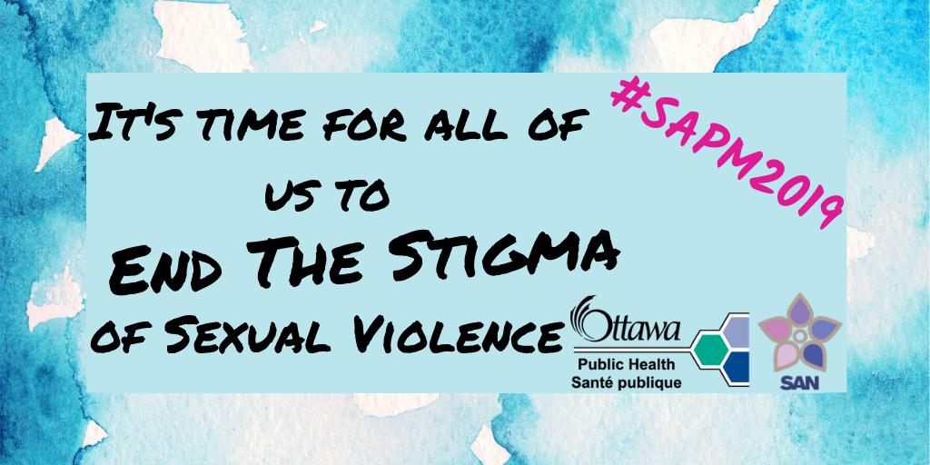 OttawaHealth's tweet photo. It’s time for all of us to end the stigma of sexual violence. Listen. Believe. Support.   
https://t.co/EUYFjbyEBv

#SAPM2019 @SANOttawa https://t.co/31ErNeF9w2