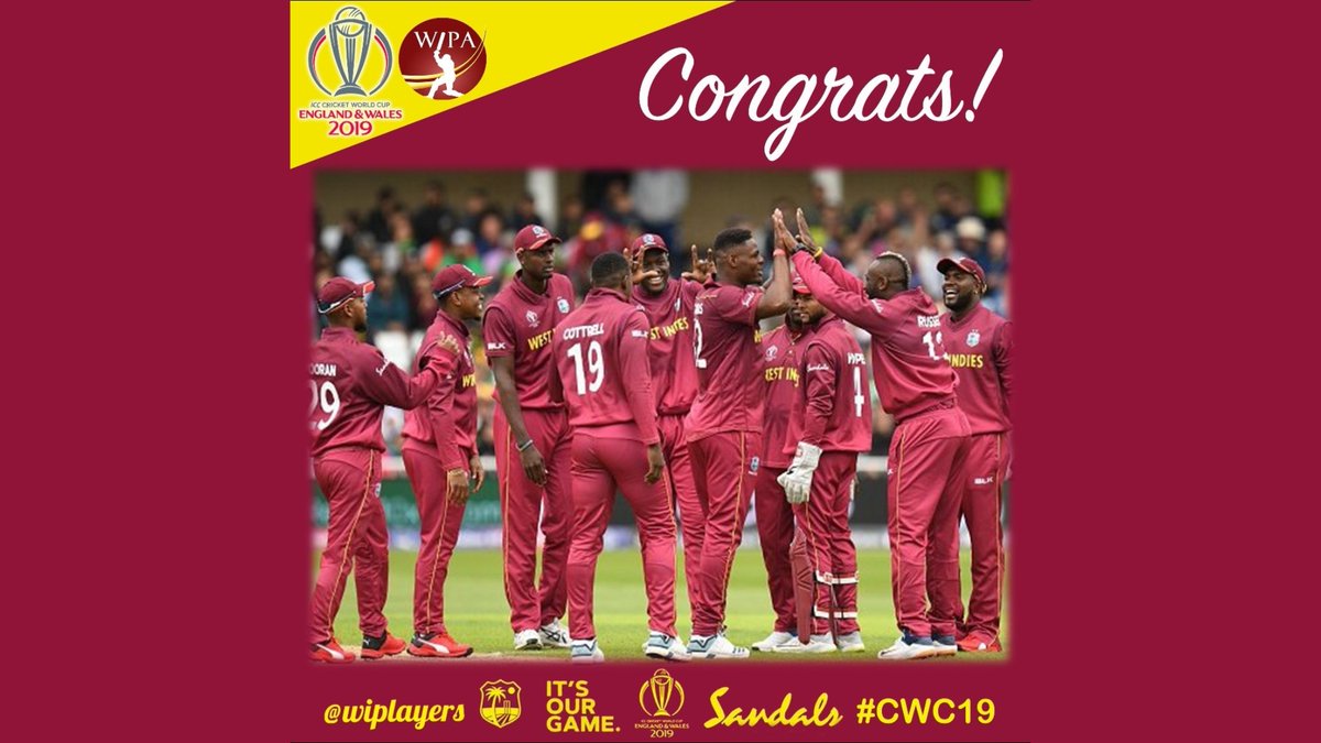 Congrats to the #MenInMaroon #CWC19 🌴