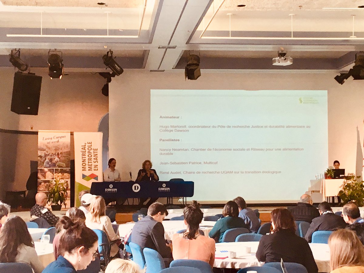 MTLenSante's tweet photo. On parle de l’économie sociale pour l’amélioration du #systemealimentaire au #ForumSAM2019 avec @ReneAudet_ du @ise_uqam et Nancy Neamtan du @ChantierES https://t.co/URXSpDmzpv