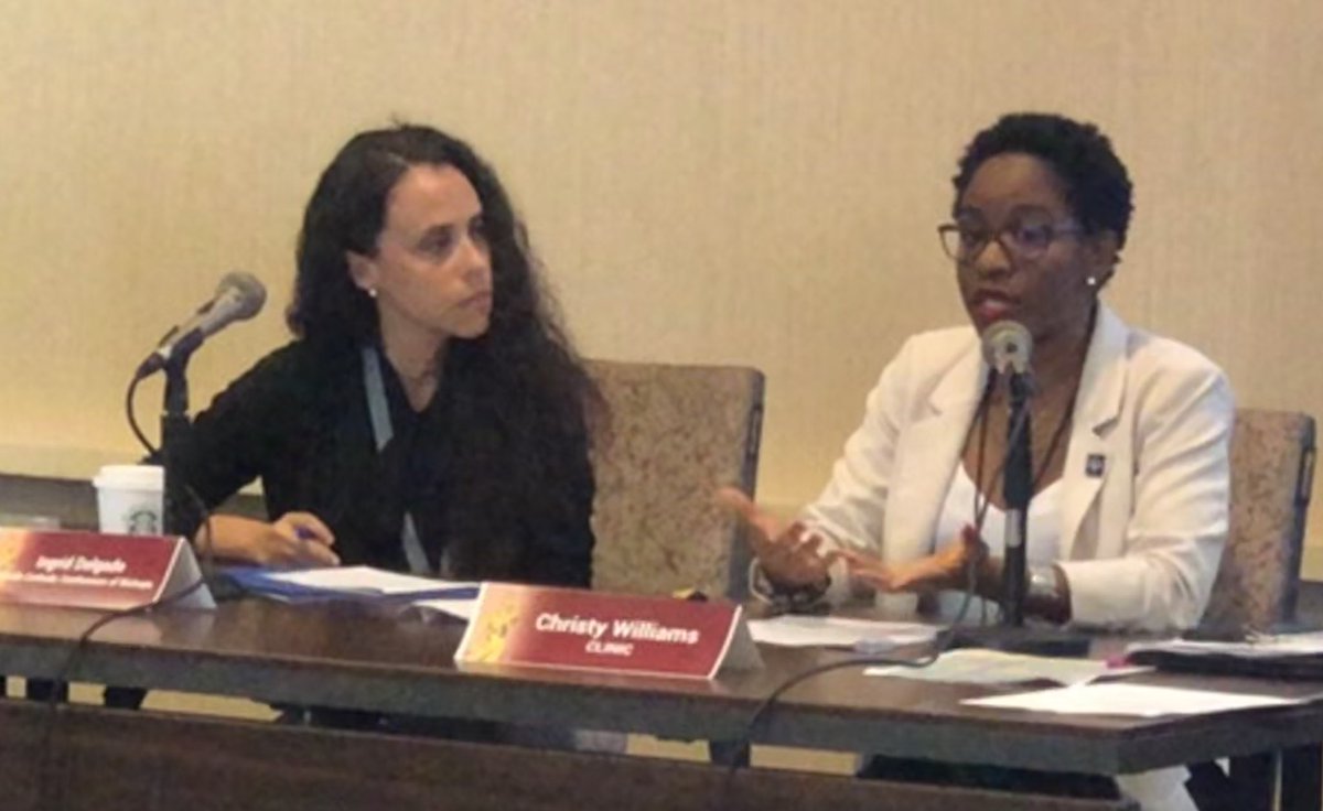 JillMBussey's tweet photo. CLINIC’s State and Local expert, Christy Williams, provides a recap of notable anti-immigrant measures at the state and local level in 2019 and how advocates are working to combat them. #ConvenePIT https://t.co/kkRtXTbBAB