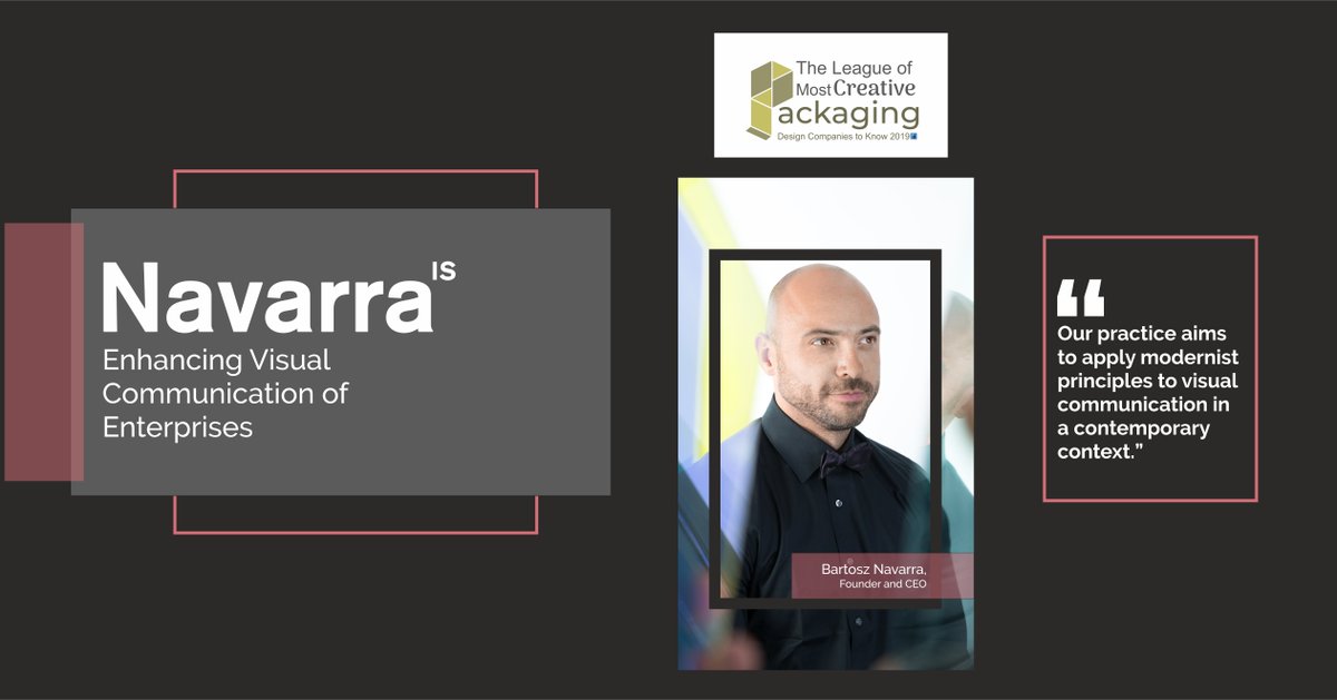 insightssuccess's tweet image. @Bartosz_Nav Founder &amp;amp; CEO of @navarraberlin &amp;amp; works for the cross media branding, design &amp;amp; communication in the company. Navarra is one of such #Visual_Communication of Enterprises &amp;amp; Providers. 

#MediaBranding #designandcommunication #PackagingDesign bit.ly/2Kew02c