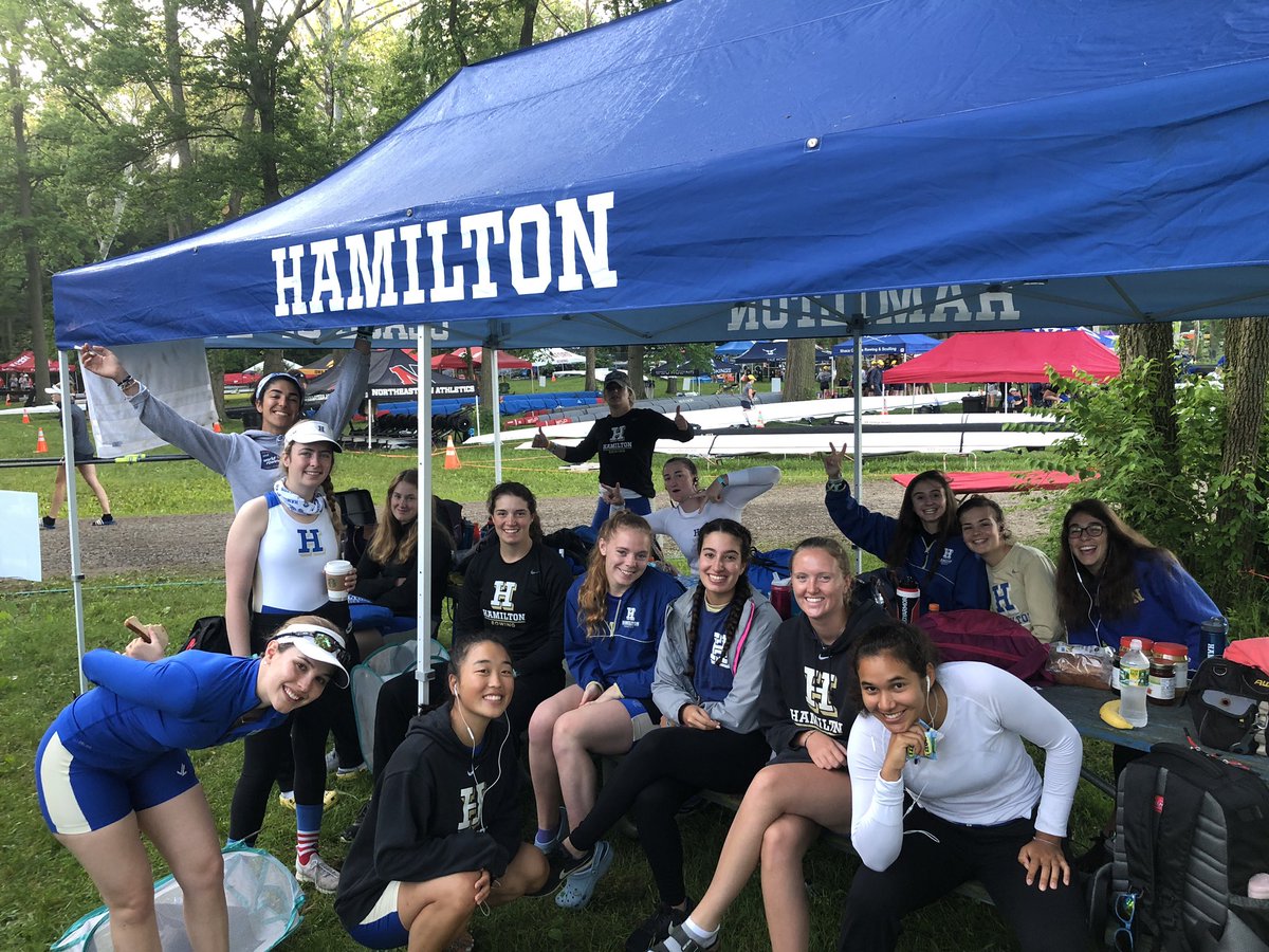 HamCollRowing's tweet photo. It’s RACE DAY!!! Don’t forget to tune in at 8:24 to watch the 2v and 8:48 to watch the 1v #ncaarow #d3row #BackOurBlue @HamCollSports https://t.co/kMoiULl2iU