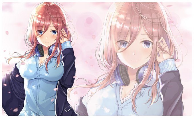 ミッドナイトブルー＠土曜日 B09abさんがTwitterに投稿した中野三玖(五等分の花嫁)のイラスト。