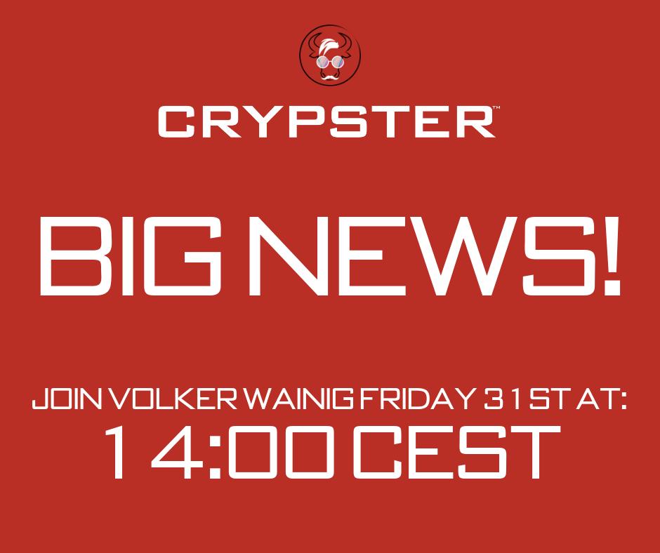 The most important ZOOM CALL of the year is going to start in less than 60 minutes! Make sure to join Volker at 14:00 CEST for the BIG NEWS, THE END OF THE RAFFLE and also a SURPRISE for all of you! 
Here is the Link: zoom.us/j/3655096586
