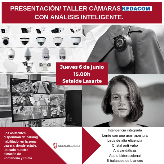 Setalde's tweet photo. El próximo jueves a las 15 horas en #AulaFormación de Lasarte Kedacom nos impartirá un taller sobre sus cámaras con análisis inteligente. https://t.co/5iet9CWc8C ¿te lo vas a perder?  #Kedacom #LosDetallesQueMarcanLaDiferencia #FormacionSetalde #SolucionesSetalde #SetaldeGroup https://t.co/zPgP4kiVmq