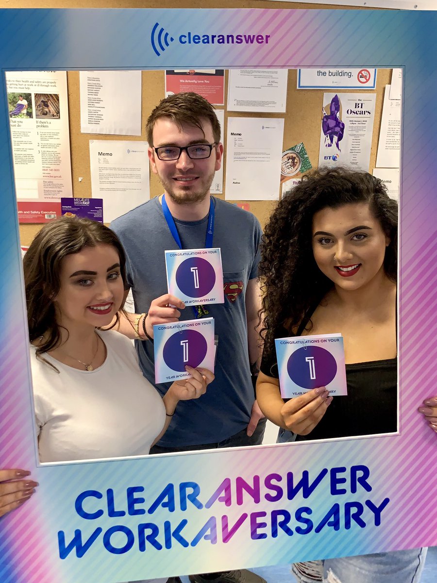 ClearanswerUK's tweet photo. Our workaversary‘s May!! Well done everyone thank you💙 #workaversary #clearanswer https://t.co/YmhU8RQgZ2