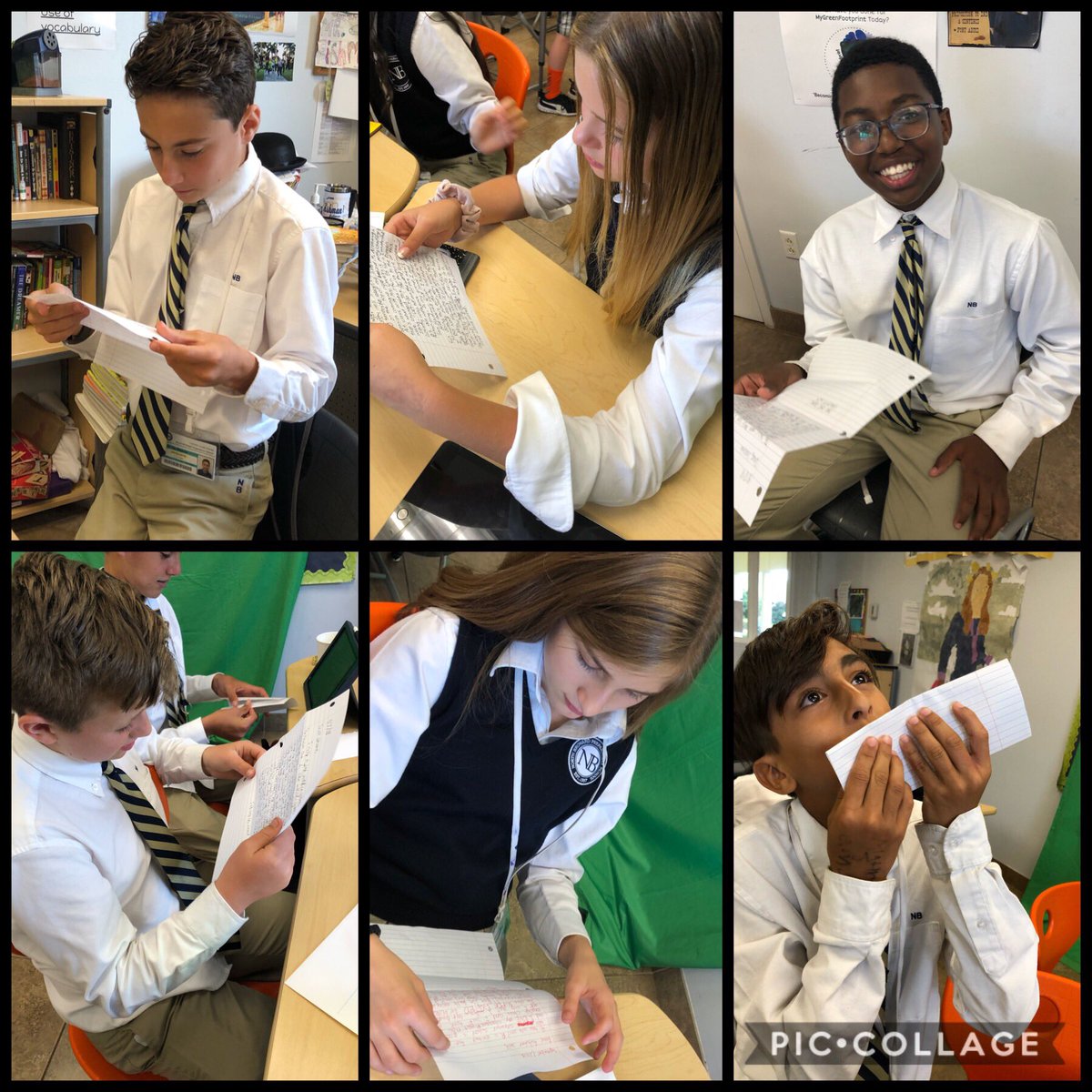 Jon_Fishman8's tweet photo. In 6th grade English today @NBPSEagles we opened our “Letters to Future Self”. These letters were written and sealed during the first week of school. #nb6thgrade #welold https://t.co/4Gp21HtSBX