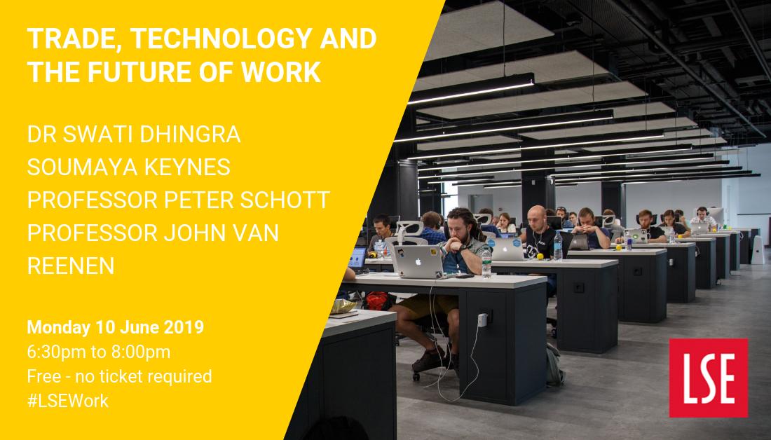 LSEpublicevents's tweet photo. JUN 10: With innovation slowing down, are workers going to be stuck in precarious low-wage work? Hear from Prof Peter Schott, @SoumayaKeynes, @swatdhingraLSE, & @johnvanreenen as they discuss the future of work. @AndresVelasco @LSEEcon @CEP_LSE #LSEWork https://t.co/TsPYPsFkvf https://t.co/9Bjf3ZqXhe