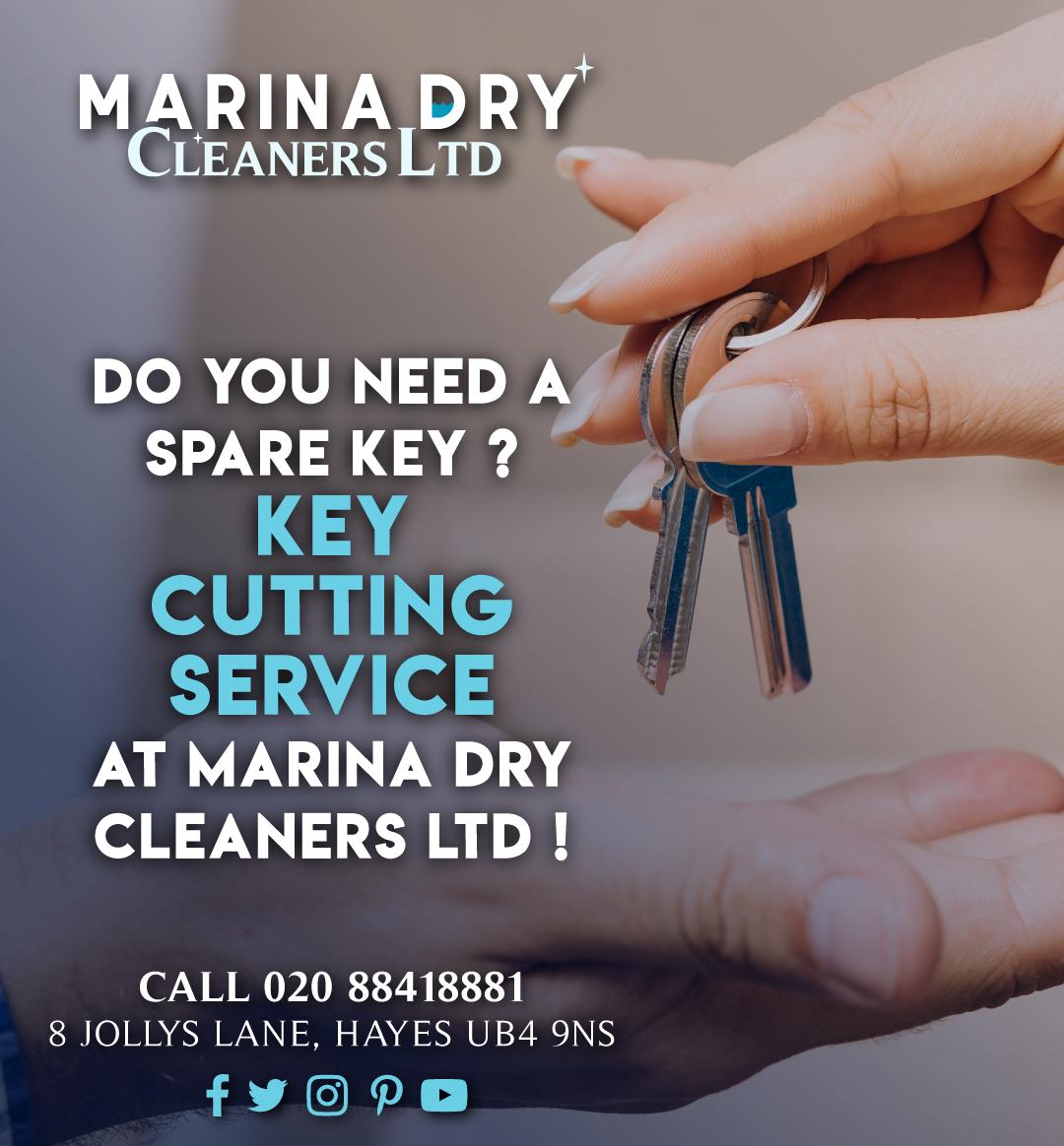 Do you need a spare key cutting service?
Walk in <a href="/marina_dry/">Marina Dry Cleaners Ltd</a> 
Call us on 020 8841 8881.

#dry #cleaner #super #wash #clothes #drycleaning #thelaundryqueen #drycleaners #fresh #clean #cleanlaundry #dryclean #womanpreneur #laundry #UK #UnitedKingdom