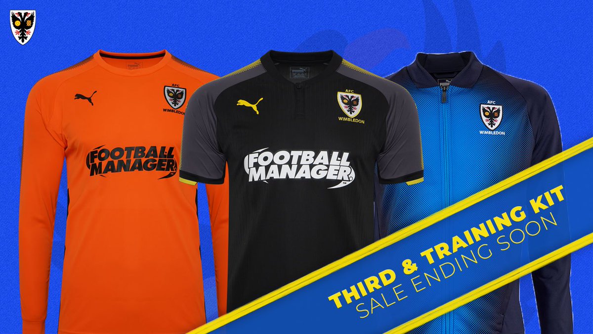 AFCWimbledon's tweet image. With a brand-new @pumafootball Third &amp;amp; Training kit coming soon, our current versions will come of sale June 30!

▶️ | End Of Line Offers bit.ly/2TPmvs2  

#AFCW | #COYD | #WeAreWimbledon