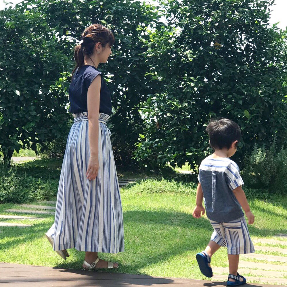 kids_mono's tweet photo. ボーダー柄セットアップとボーダースカート。
#ママと同じボーダー
#リンクコーデ #おやこーで #子ども服 #ハンドメイド #親子コーデ https://t.co/CY86HcUnew