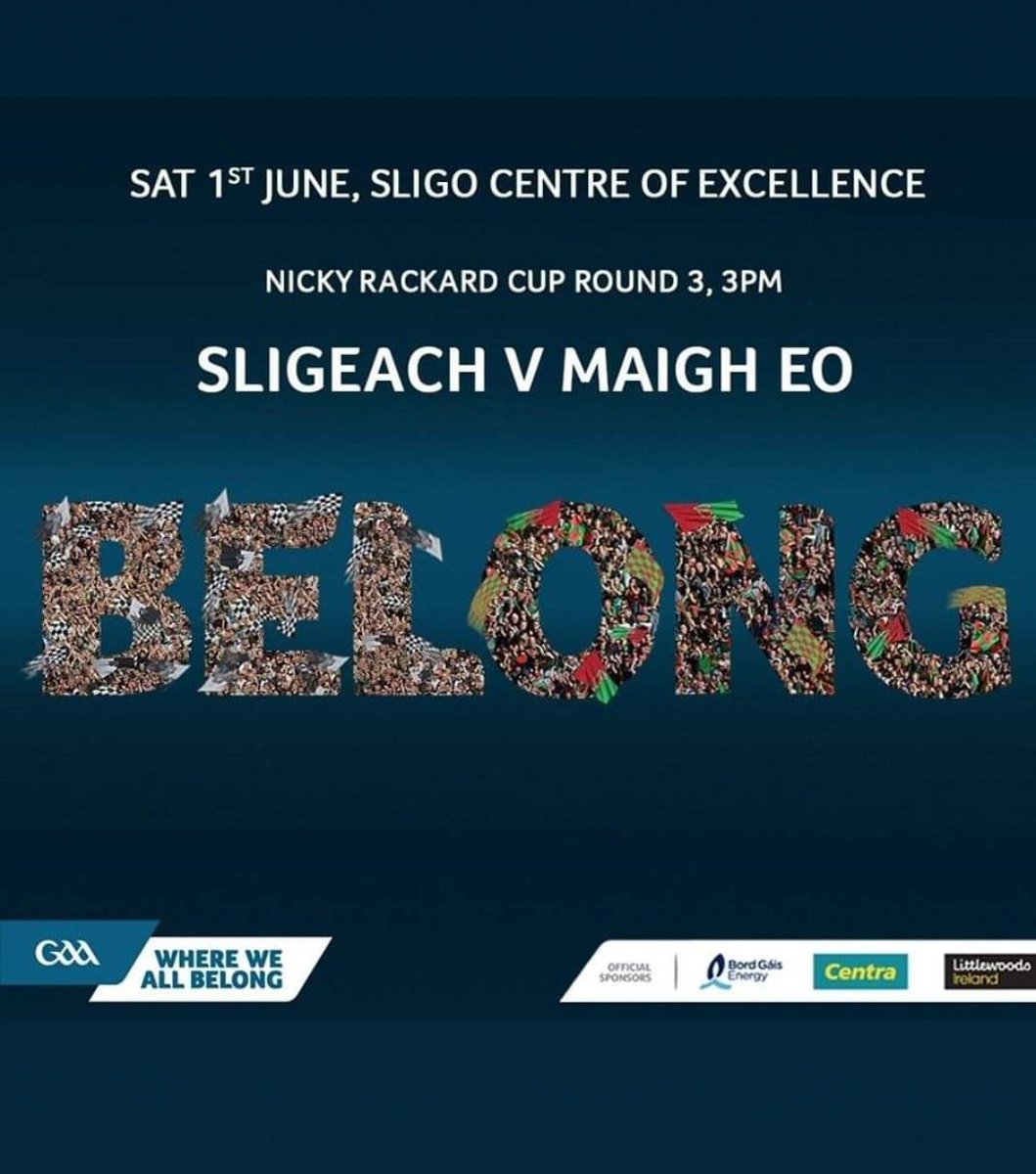 Big test for the Table toppers v Mayo tomorrow at Scarden. Come out folks and support these lads💪👌😁@GoGamesGAA @sligogaa @CelticU17 @CStrandhill @CalryStJosephs @molaisegaels @ConnachtGAA @NickyRackardCup @nickybroujos @strandhillns @StrandCelticFC