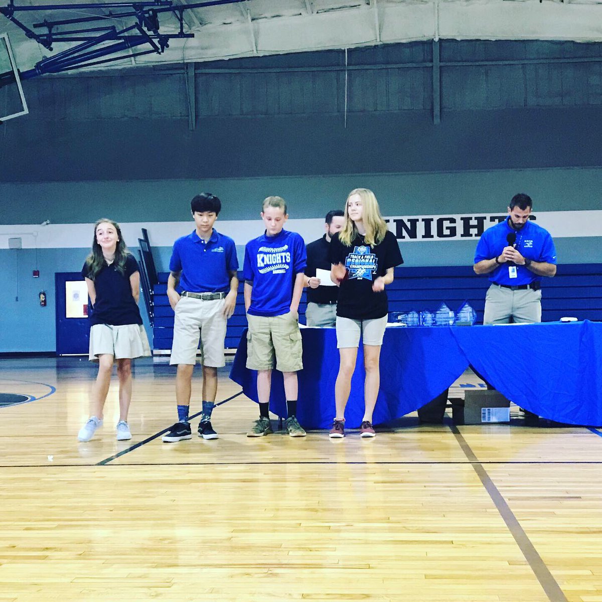 Ben Cline MS Christian Male Athlete of the Year, Naomi Riches MS Christian Female Athlete of the year, Jeremiah Suh MS Male Scholastic AOY, Mori McCain MS Female Scholastic AOY.