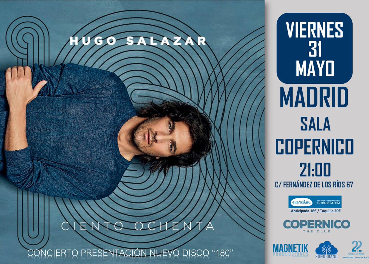 AmisPeligrosas's tweet photo. Hoy Amistades Peligrosas nos vamos de concierto a disfrutar de nuestro compañero y amigo @hugosalazar_ ¡Será un conciertazo!!! en la @Copernicomadrid que no os podéis perder 😉 A las 21 horas. ¿Te vienes?
#FelizFinde #musicaendirecto #lamejormusica #labuenamusica https://t.co/23V7gWaqkr