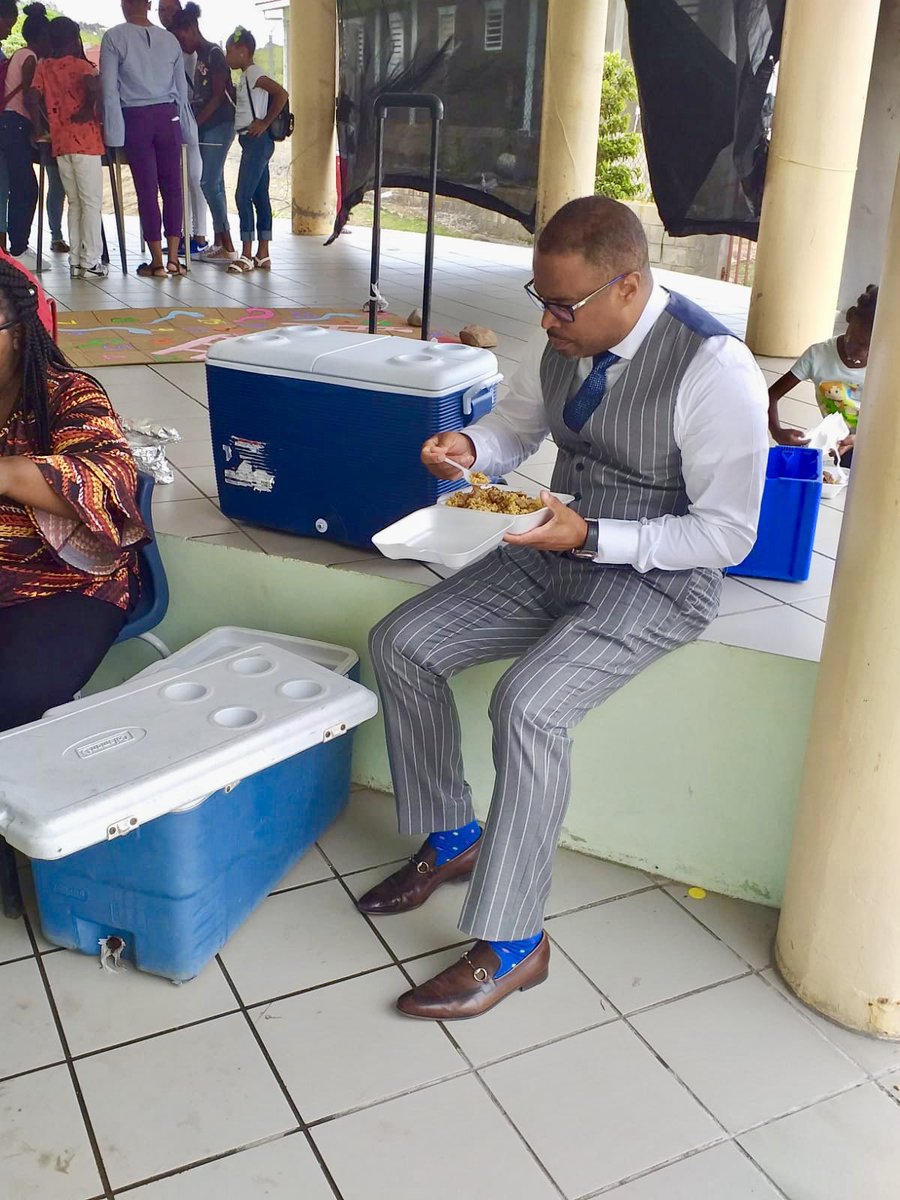 markbrantley3's tweet photo. Supported the school fair for the EPPS primary school in my constituency and couldn’t resist the traditional Nevisian cookup with rice, chicken and salted pork. Not good for my diet but tasted great #ConstituencyMatters https://t.co/I8LOavbBIe