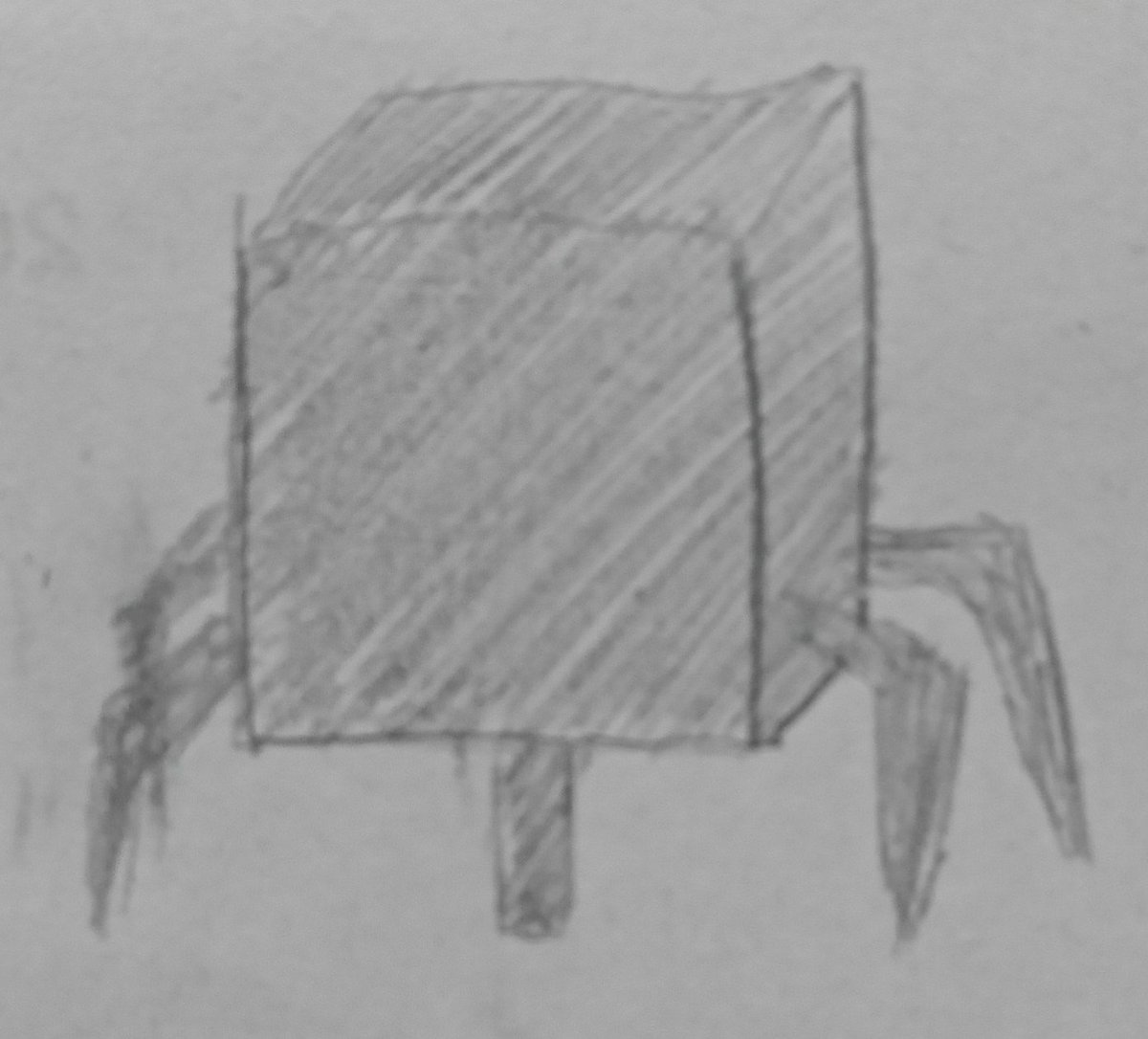 518_morita's tweet photo. 回転立方体描いたよ。五本目の足をつけて回転攻撃が出来るようになったよ。高速回転すると側面の足を飛ばして攻撃できるよ。飛ばした足は元に戻らないよ。
#cublockbug https://t.co/Smz2xwatSX