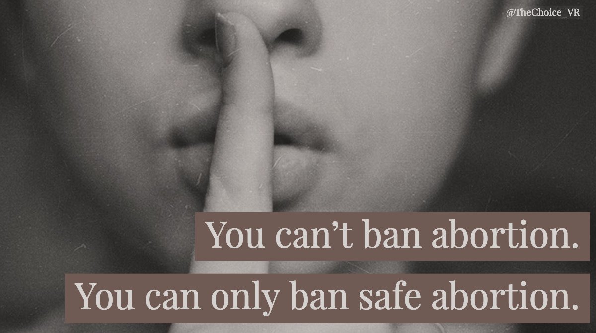 TheChoice_VR's tweet photo. Abortion was always here, and always will be, no matter what is the law. People need it, and they will literally risk their lives to get it done.
#womensmarch,#thefutureisfemale,#shepersisted,#thechoicevr https://t.co/qganoP4oe2