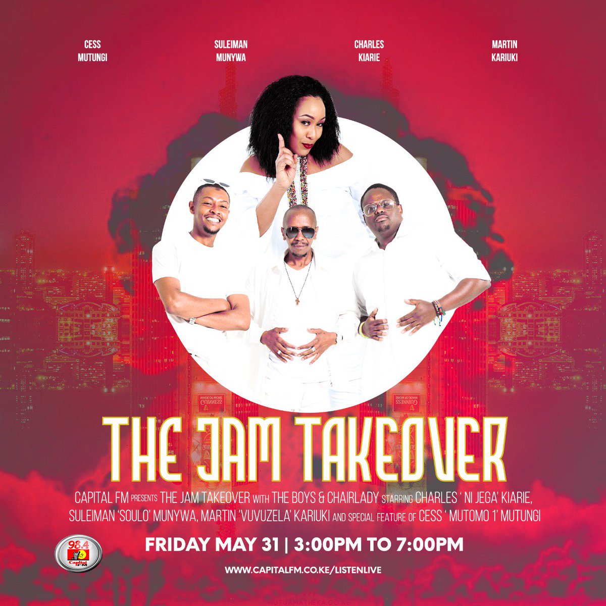 We are now live! You don't want to miss out on the madness with @ChairladyNCTC, <a href="/C_Kiarie/">Charles Kiarie</a>, <a href="/Palloti76/">Martin Kariuki</a>, <a href="/itssoulo/">Motorgarimadness!</a> and <a href="/Wdjay/">W-DJ</a> on the decks!
#TheJamTakeOver