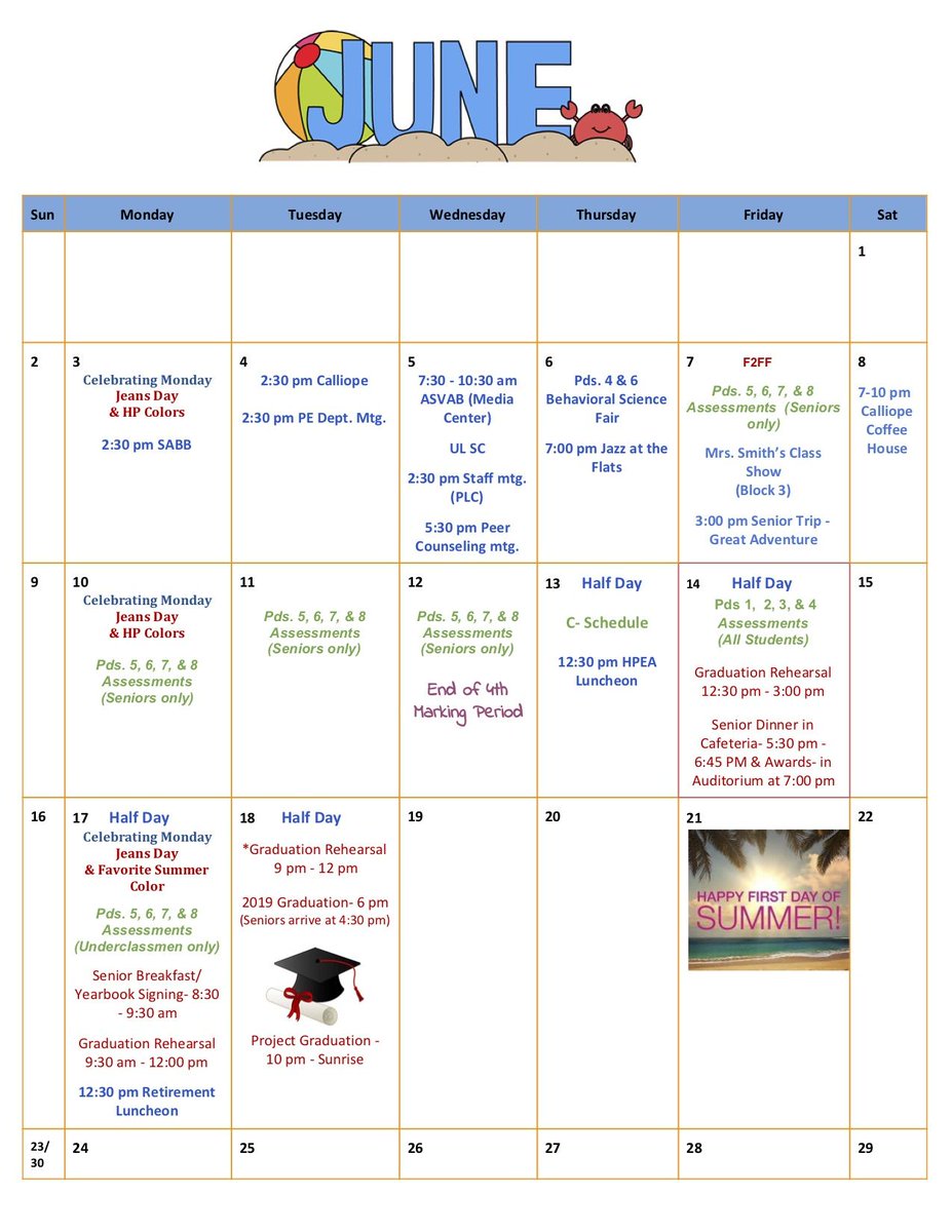 HPRwildcats's tweet photo. June Events! https://t.co/VkTTW1ql2i