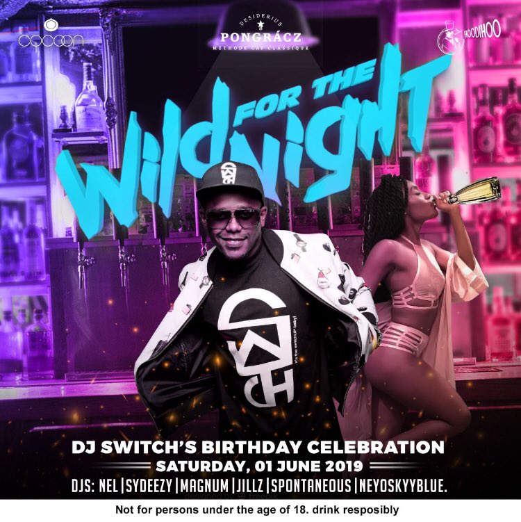 MashAndTrash's tweet photo. @Cocoonloungejhb X @Hoodihoo_ent X
@DjSwitchSA =🥂🥳🍾🎉 #WILDFORTHENIGHT 🐾 https://t.co/16J4B9QRxD
