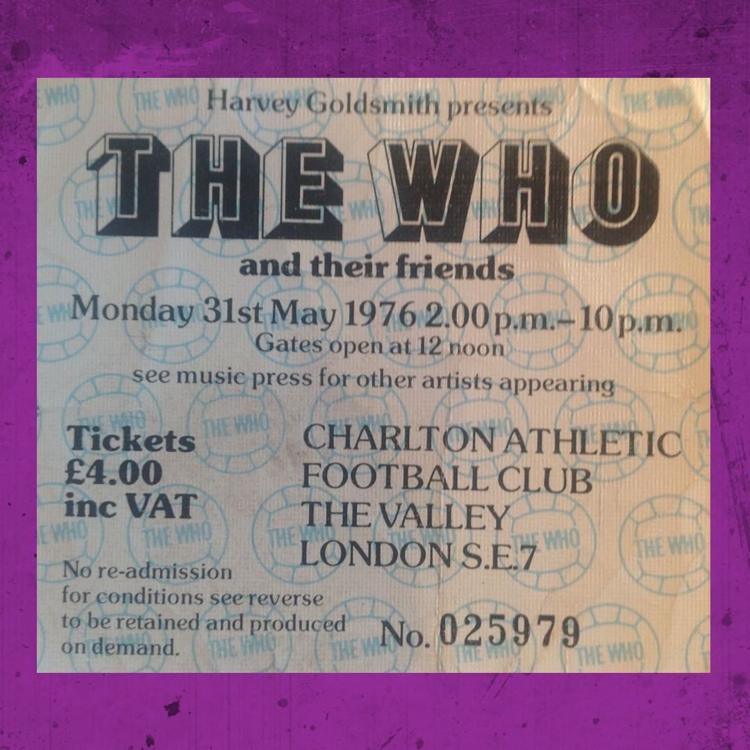TheWho's tweet photo. On this day in 1976 we entered the Guinness Book Of Records for the loudest ever gig. At The Valley, home of @cafcofficial The performance measured at 120 decibels from 50 metres away! 🔊 https://t.co/X29fPRaOVD