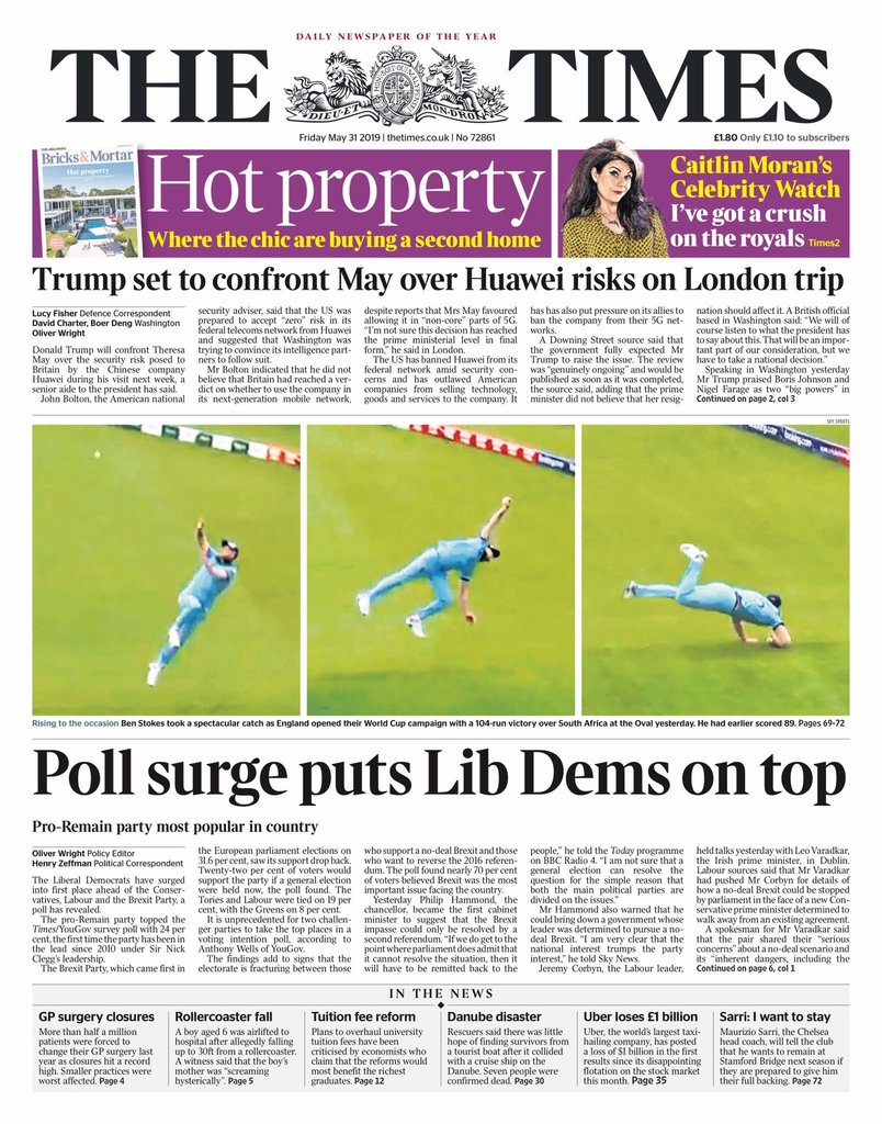 cricpidia's tweet photo. Nice to see some cricket on the front pages of tomorrow's UK papers (further links in comments) https://t.co/cXwPG8nFZk