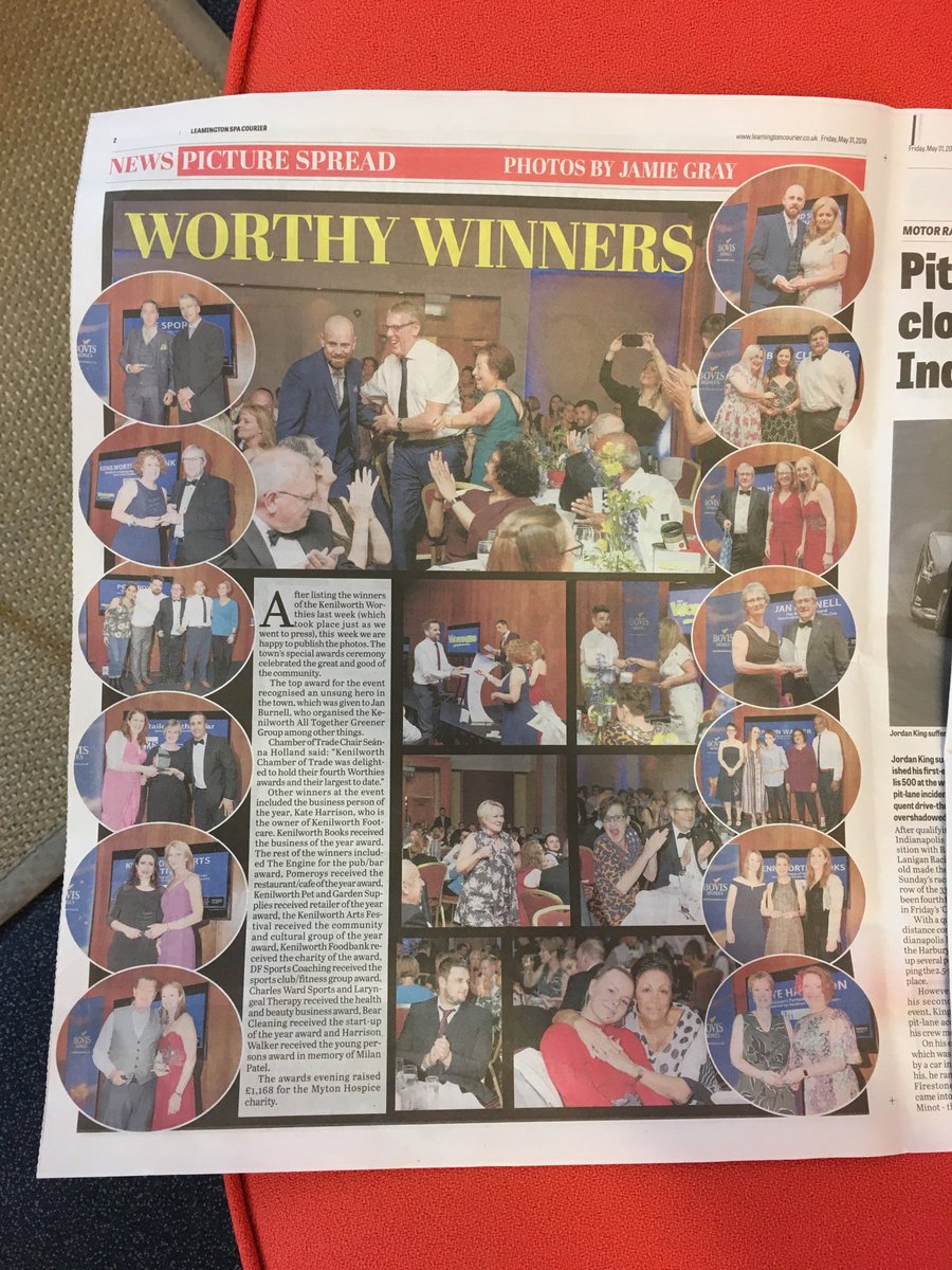 My names headlining in the <a href="/leamcourier/">Leamington Courier</a> this week with my pictures from the <a href="/TheWorthies_/">The Worthies</a> last Thursday evening. Well done all the winners, fabulous showcase for business and personalities