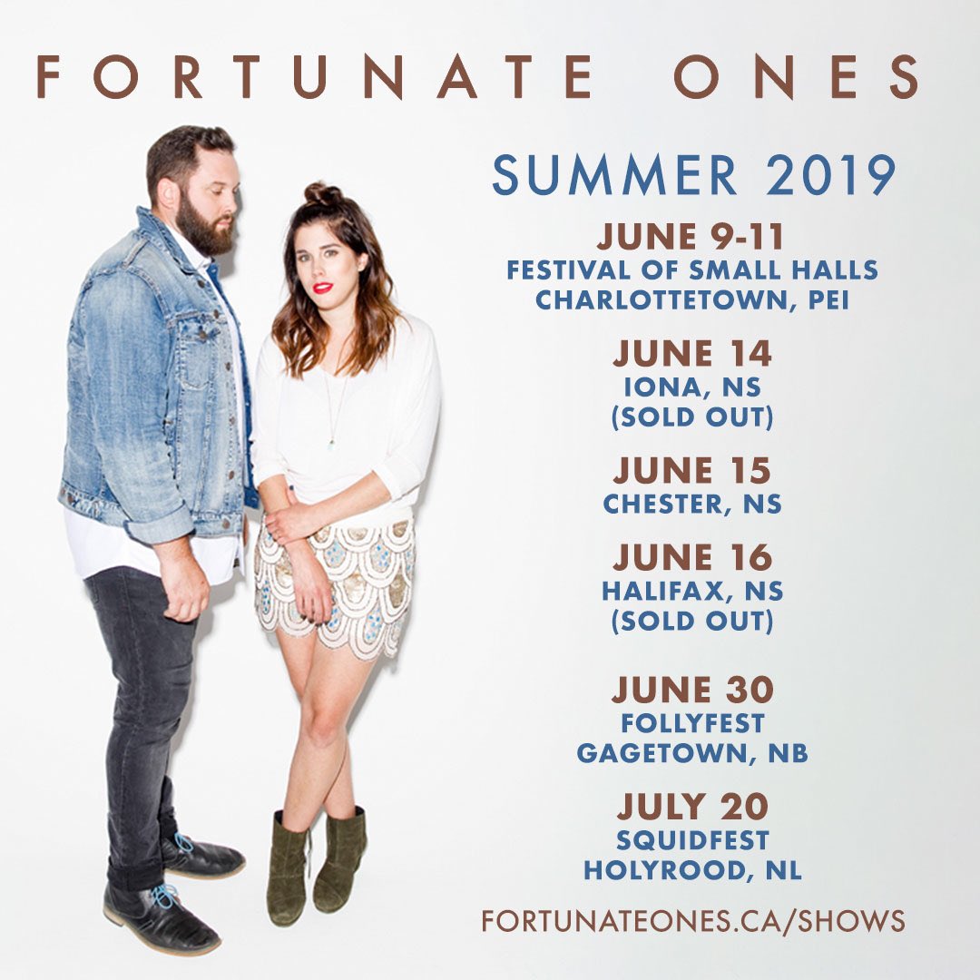 Fortunate Ones (@fortunateonesnl) on Twitter photo Morning, pals! We’re heading out on the road in June. The shows in Iona and Halifax are SOLD OUT but there are still tickets available for our shows at <a href="/SmallHalls/">Festival Of Small Halls</a>, <a href="/Chesterplayhous/">Chester Playhouse</a>, Folly Fest & Squidfest. Tickets at: fortunateones.ca xoa&c Morning, pals! We’re heading out on the road in June. The shows in Iona and Halifax are SOLD OUT but there are still tickets available for our shows at <a href="/SmallHalls/">Festival Of Small Halls</a>, <a href="/Chesterplayhous/">Chester Playhouse</a>, Folly Fest & Squidfest. Tickets at: fortunateones.ca xoa&c