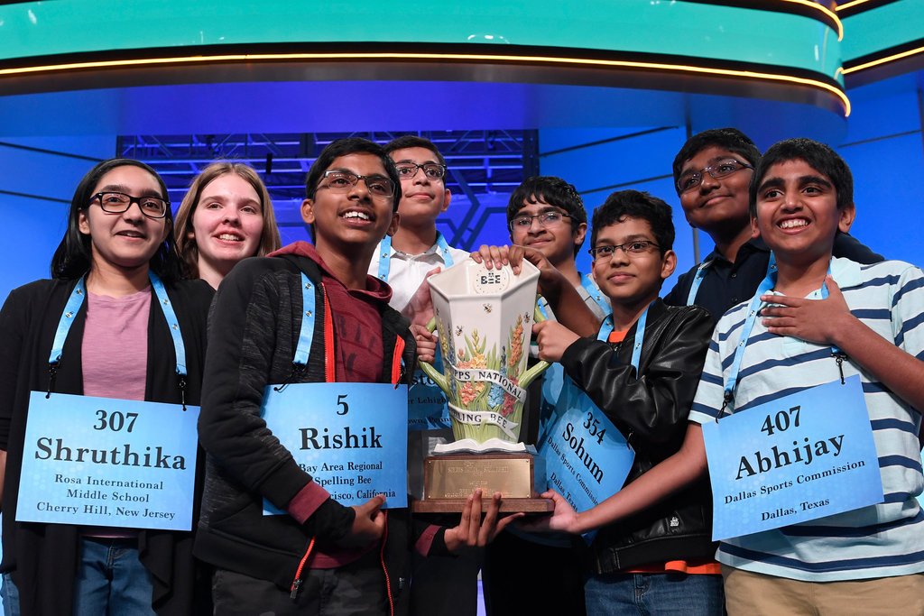 attack_mike's tweet image. "National Spelling Bee, at a Loss for Words, Crowns 8 Co-Champions"