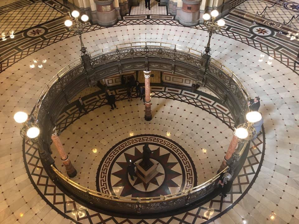 ChrisWelch_JD's tweet photo. Ready for the last day of the Spring Legislative  Session. Honored to work in this majestic building.  I’ll give periodic LIVE updates from the House floor all day today.  Expect action on a balanced budget, capital bill, recreational marijuana, corporate board diversity, &amp; more. https://t.co/ufLKWwIJvj