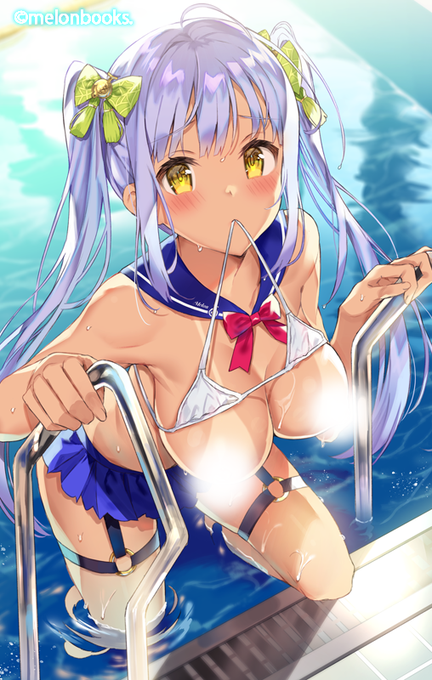 メロンブックスさまC96カタログ特典イラスト描かせていただきました🍈 受注限定の特典付き予約開始しております!↓
https://t.co/FIplA9YF2b
咥えビキニ+日焼けしたおっぱいってえろいよなぁを形にしました、よろしくねm(_ _)m 