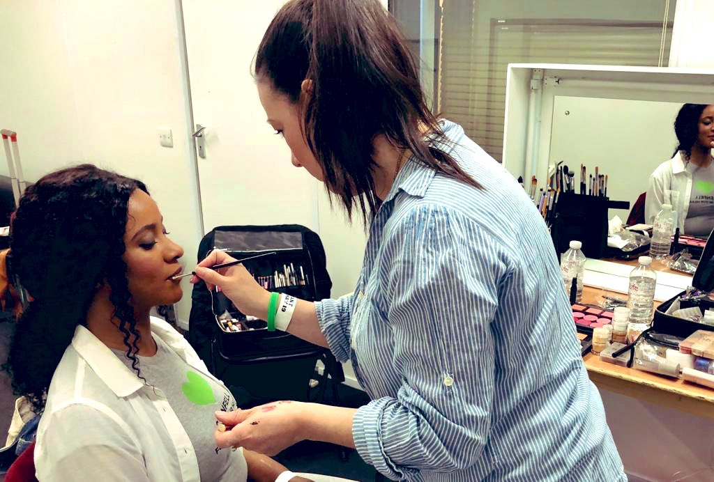 So privileged to be having my makeup done for today’s semi final by the incredible @MakeupAna, a bereaved member of my #Grenfell family 💚. #SemiFinals #BGT #BritainsGotTalent #GrenfellUnited #UnitedforGrenfell
