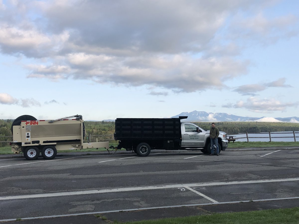 FinnCorporation's tweet photo. WTF? (Where's the FINN?) @hydrograsscorp is heading to Presque Isle, Maine for a BB5 demo and had to check out the beautiful morning view at Mt Katahdin. #GreatDealers #GetRDone #MaterialBlower #BarkBlower https://t.co/YXK1fk8nZg
