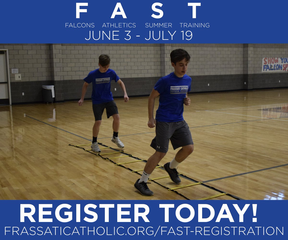 It's not too late to register for the Falcons Athletics Summer Training (FAST). Any Frassati Catholic student enrolled for the 2019-20 school year is eligible to be a part of FAST this summer. Register today at frassaticatholic.org/fast-registrat….