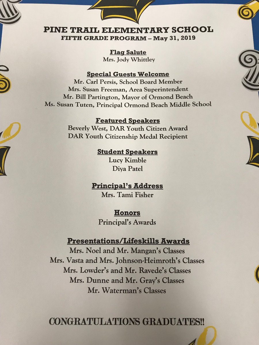 deltafreeman78's tweet photo. Wonderful Promotion Ceremony taking place right now at Pine Trail Elem. So many proud family members shared this wonderful event with an excited group of 5th graders. https://t.co/3gZCwvZehC