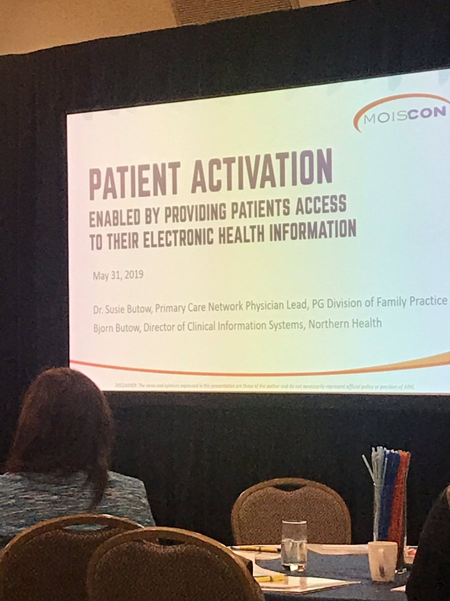 herringlaura's tweet photo. Learning and presenting at #MOISCon2019 today! First topic is a real favourite of mine: Patient Activation through personal digital health records. https://t.co/QVnlSvbzCV
