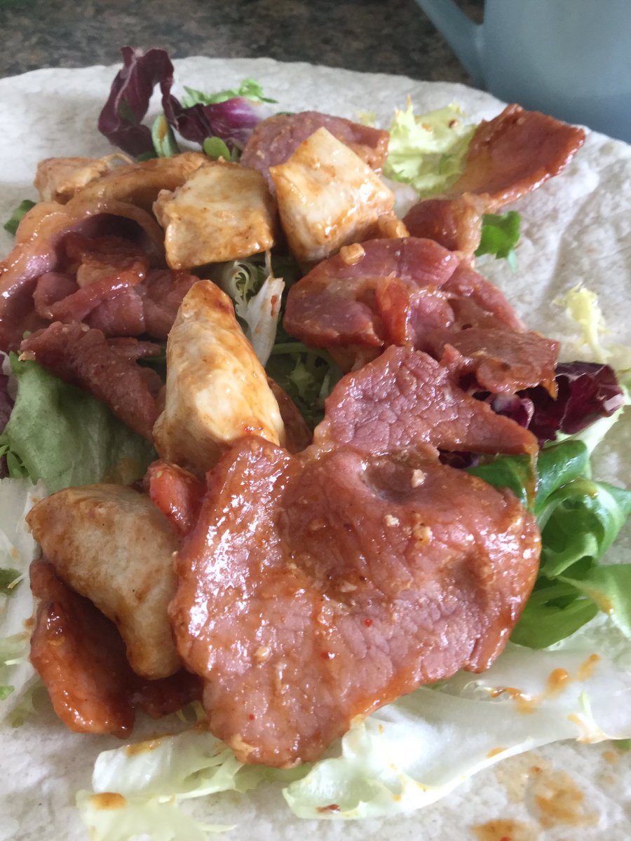 CaptInappropri8's tweet photo. I think I’ve outdone myself. #BLC (bacon lettuce and chicken) cooked in #DevilsWing hot sauce in a wrap https://t.co/w5fu9hXy22