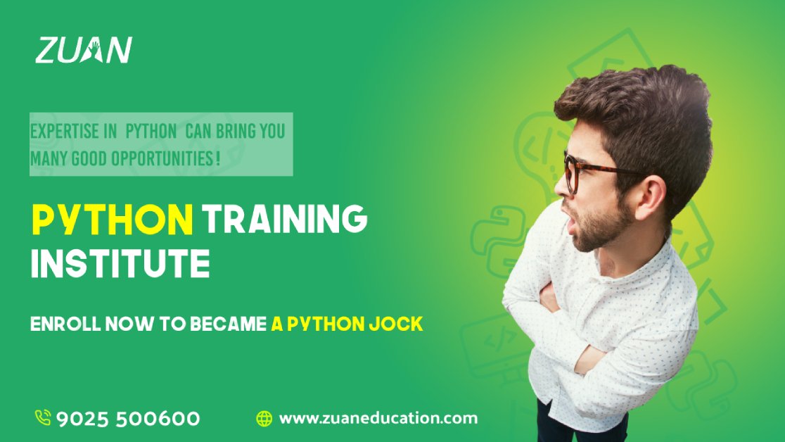 ZuanEducation's tweet image. Learn Python in Zuan Education and stay ahead in life.
For more information 👉bit.ly/2VpCTjf👈
Right place to start your career !👨💼
Reach us☎️ 9025 500 600
#pythontrainingchennai #pythontraininginstitute #zuan_education #student #PAKVWI