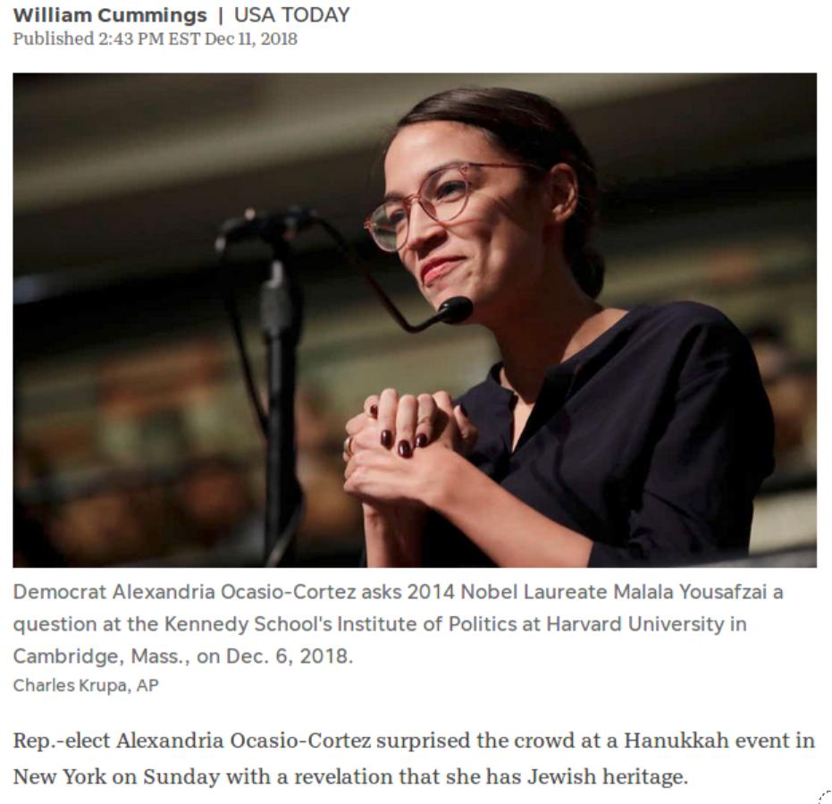 LGcommaI's tweet photo. It's remarkable that a newspaper as large and professional as #USAToday made an #allusion to the satirical #HappyMerchant-meme, by choosing the above image of Mrs. Ocasio-Cortez. I can't believe this was an accident. Perhaps it is part of a self-confident 'reclaiming'-initiative. https://t.co/CicZt3Ogyn