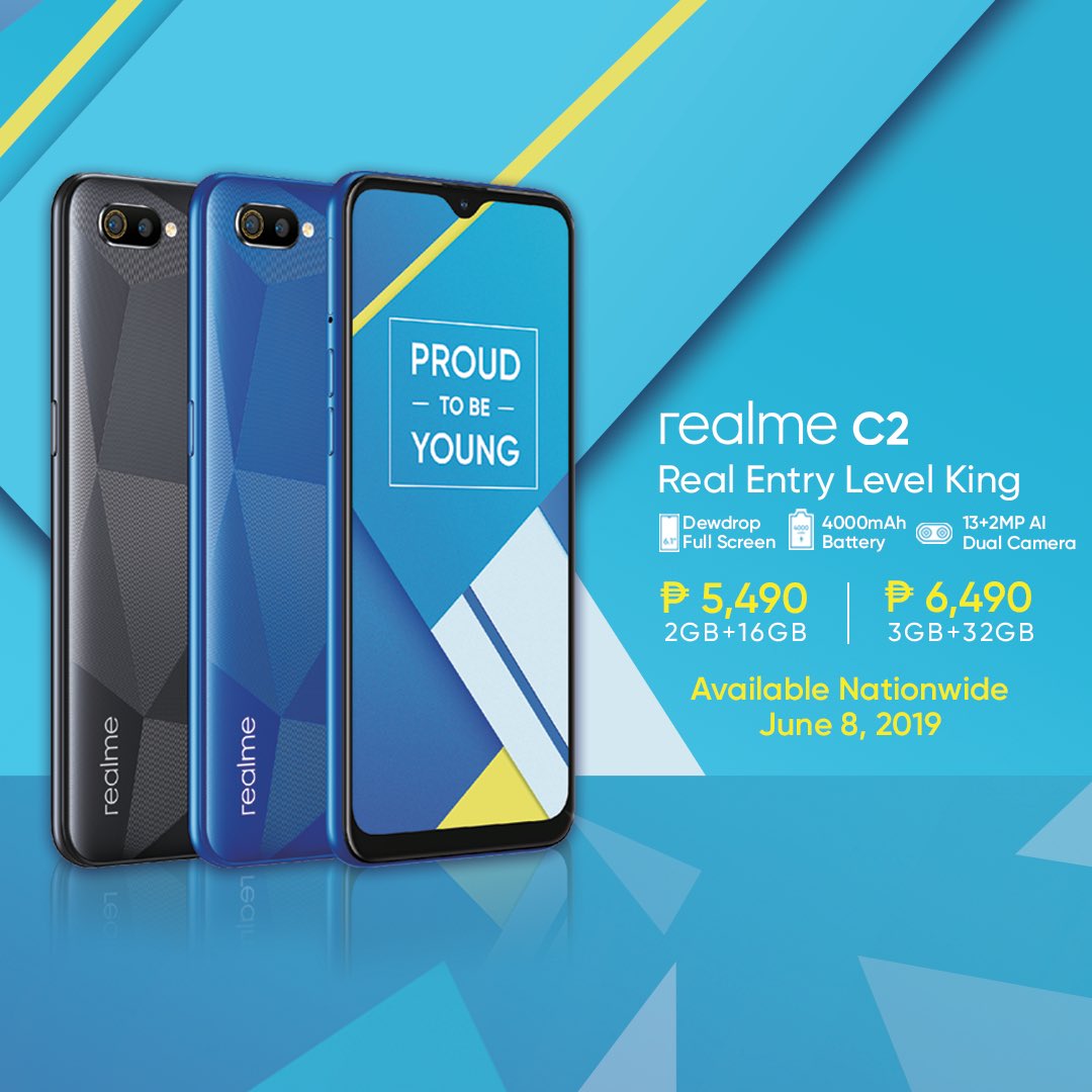 realme_ph's tweet photo. We’ve done it again, Squad! Once again, we’re bringing you the #RealEntryLevelKing—real top-notch quality with a real affordable price tag!

Want the real deal? The #realmeC2 is available for just PHP 5,490 for the 2GB+16GB and PHP 6,490 for the 3GB+32GB! https://t.co/s2uPFrS9yu