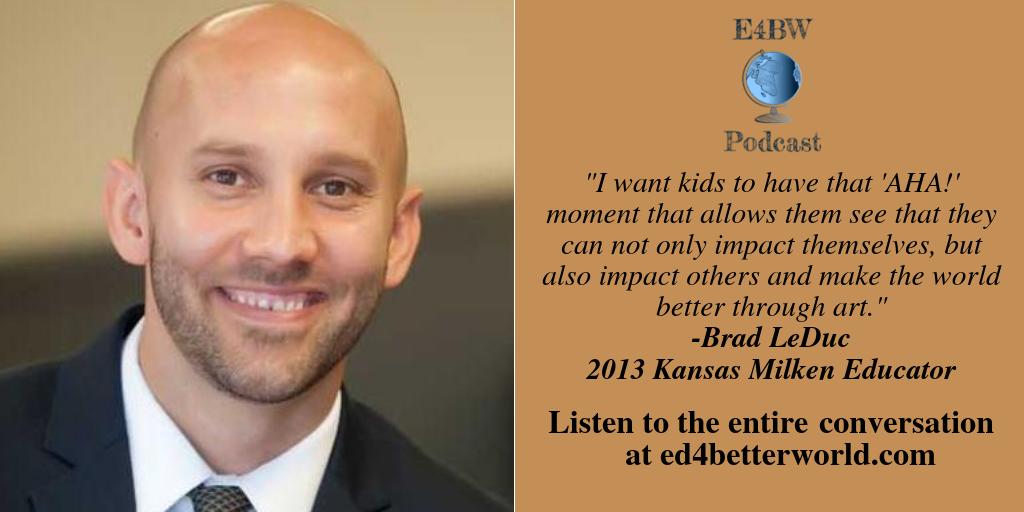 Friday is new episode day! Get some inspiration by listening to <a href="/Milken/">Milken Family Fdn</a> Educator &amp; <a href="/LowellMilkenCtr/">Lowell Milken Center</a> Fellow Brad LeDuc tell <a href="/msoskil/">Michael Soskil (he/his)</a> and <a href="/mrs_smoke/">Dyane Smokorowski</a> how he helps students communicate and connect through visual arts. 

Listen and subscribe at ed4betterworld.com 

#artsed #arted