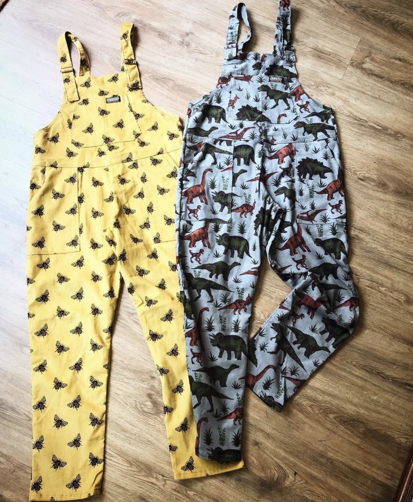 RockafellaInd's tweet photo. They’re here! We have extremely limited stock, so grab them while you can. #dinosaurdungarees #beedungarees #beeclothing #dinosaurclothing #indieclothing #bloggerclothing #independentshop #indiedesign #shopauthentic #shoplocal #eaglestreet #ipswich #shopipswich #shopsuffolk https://t.co/Ge859Ok8Wn